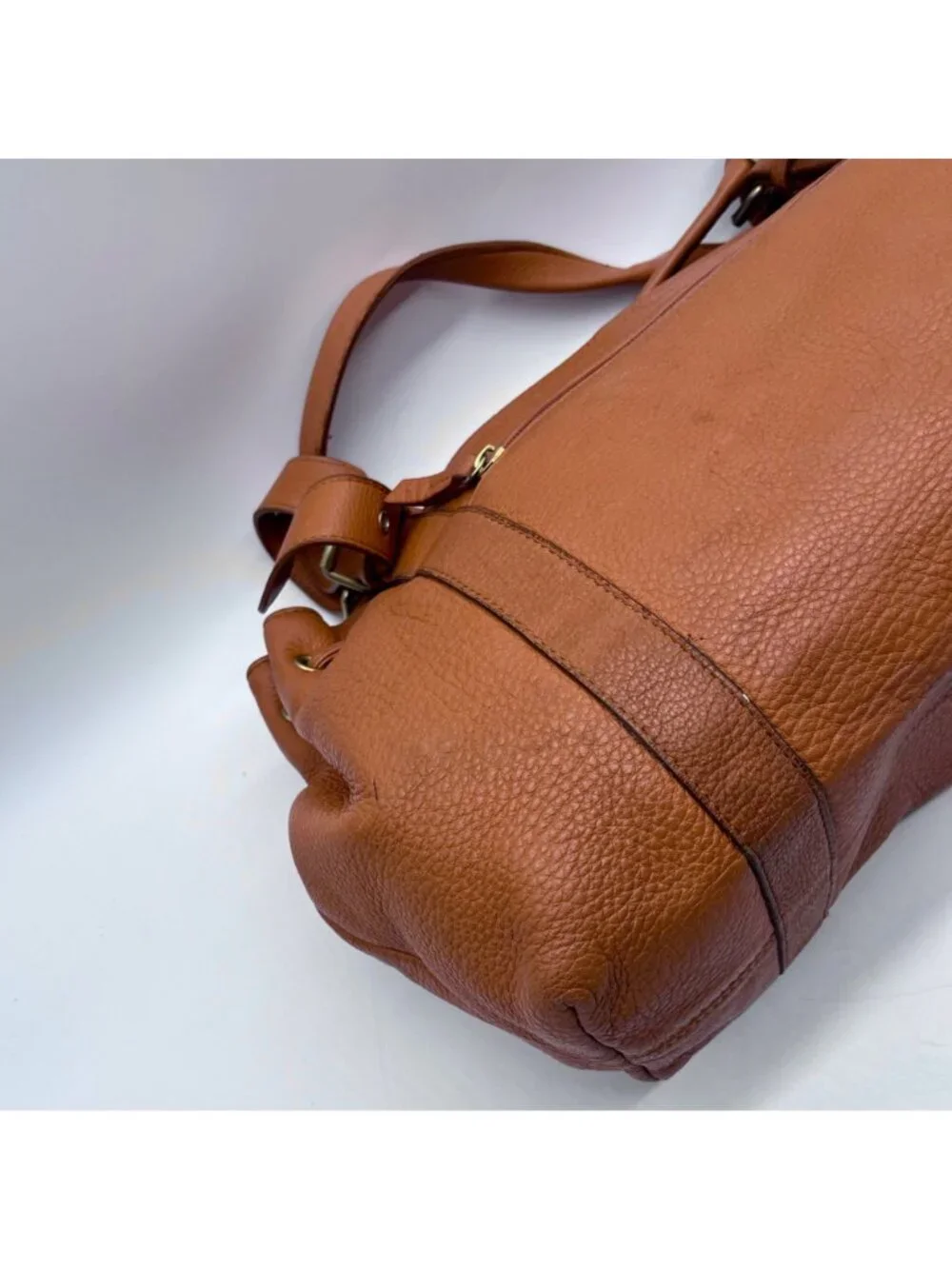 Fredric T Orange Pebbled Leather Hobo Bag